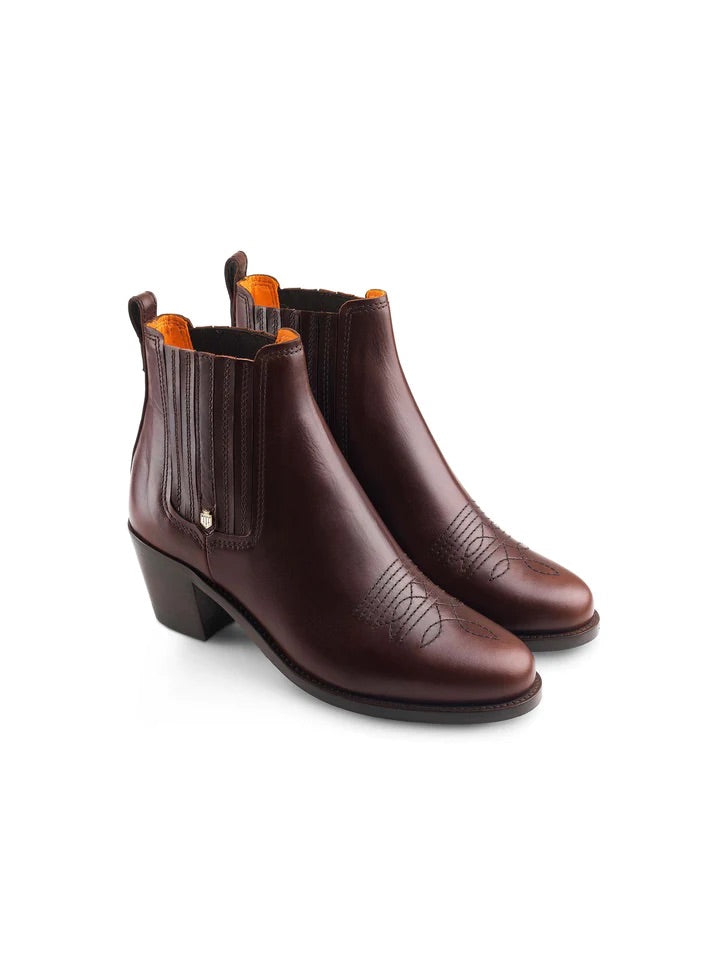 The Rockingham Women's Heeled Ankle Boot - Mahogany Leather