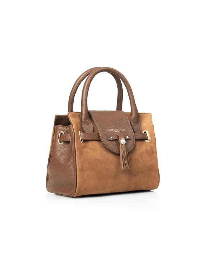 The Windsor Women's Mini Handbag - Tan Suede