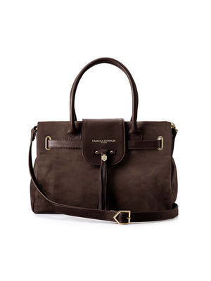 The Windsor Women's Handbag - Chocolate Suede