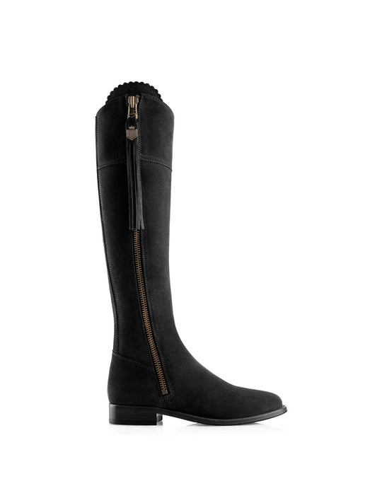 The Regina Women’s Tall Boot - Black Suede, Narrow Fit