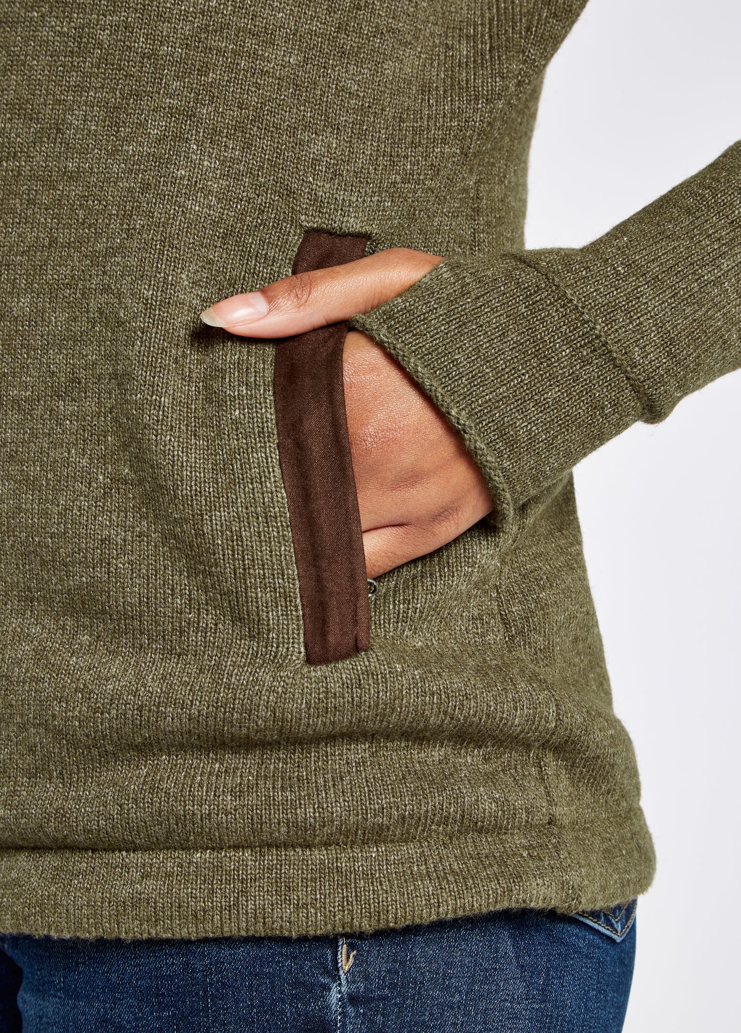 Morrisey Zip Neck Sweater - Dusky Green
