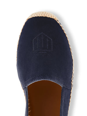 Fairfax & Favor Monaco Flat Navy Espadrilles