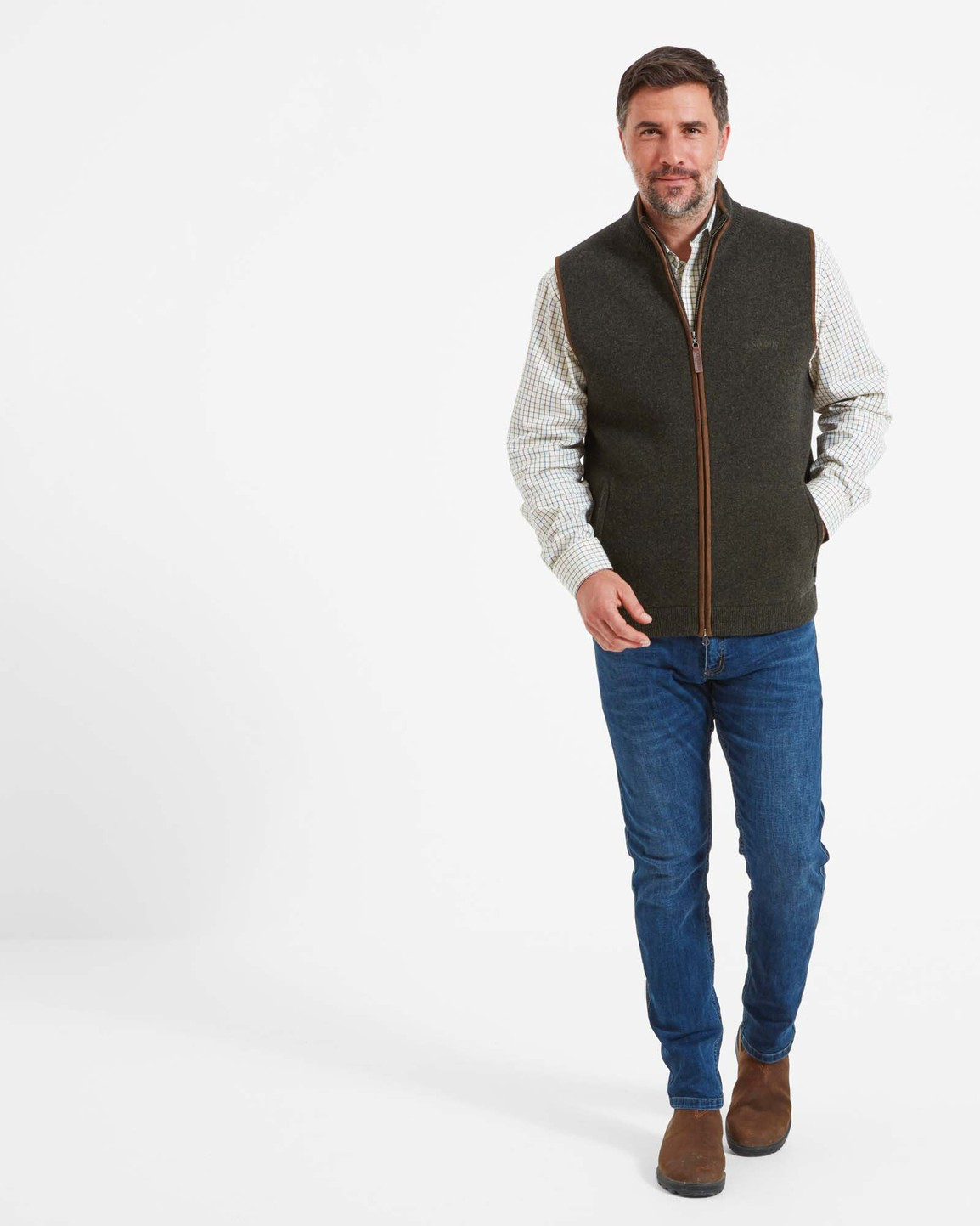 Orkney Merino Gilet Loden Green