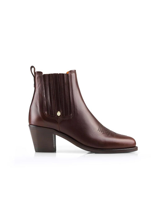 The Rockingham Women's Heeled Ankle Boot - Mahogany Leather