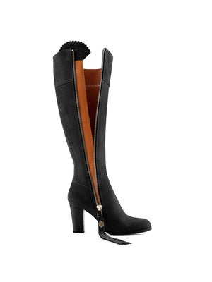 The Regina Women's Tall High-Heeled Boot - Black Suede