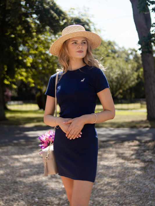 Amelia Rib Knit Dress - Navy