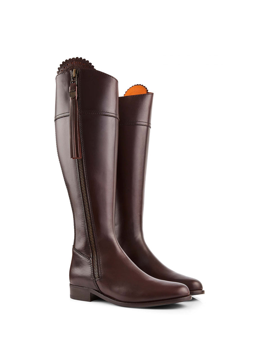 The Regina Women's Tall Boot - Mahogany Leather, Narrow Calf