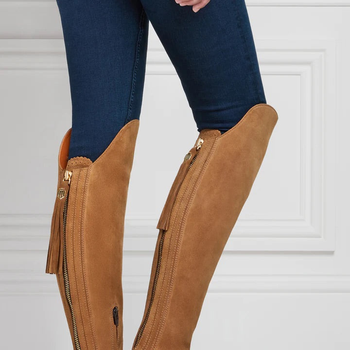 The Amira Women's Over-the-Knee Boot - Tan Suede