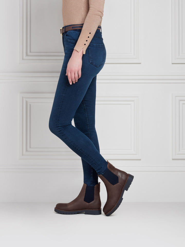 The Boudica Women's Shearling-Lined Ankle Boot - Mahogany Leather
