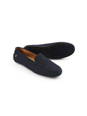 The Hemsby Women's Driving Shoe - Navy Suede