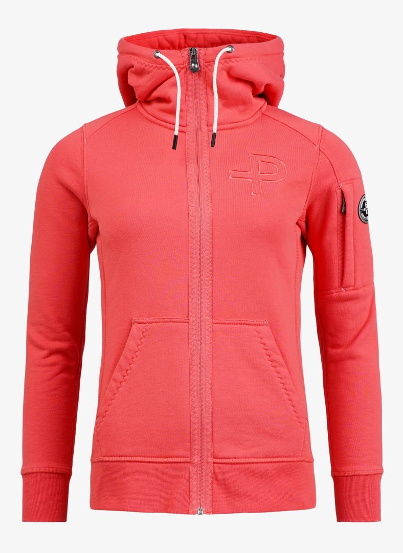W P-hoodie - Coral Red