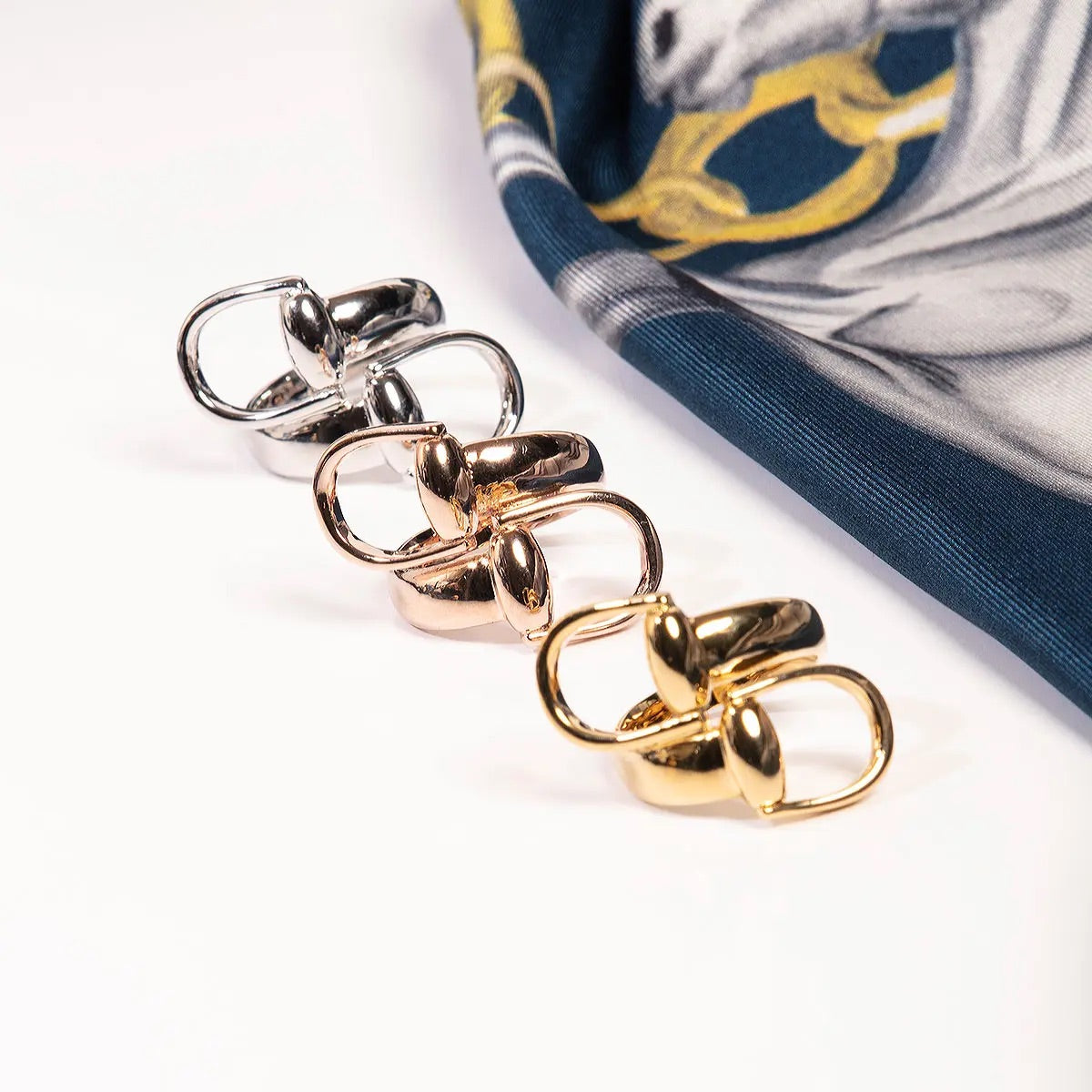 Snaffle Scarf Ring Rose Gold Finish