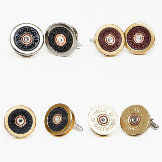 12 Bore Cufflinks Blue and Gold