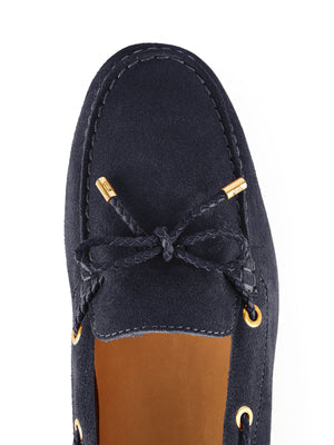 The Henley Women's Driving Shoe - Navy Blue Suede