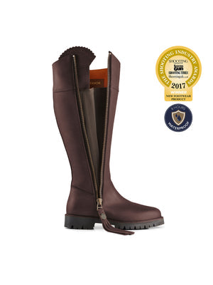 The Explorer Women's Waterproof Boot - Mahogany Leather, Regular Calf