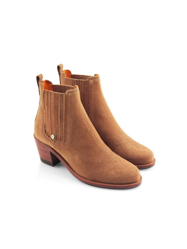 The Rockingham Ankle Boot, Women’s Heeled Ankle Boot - Tan Suede