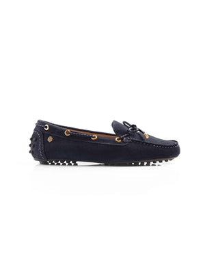 The Henley Women's Driving Shoe - Navy Blue Suede