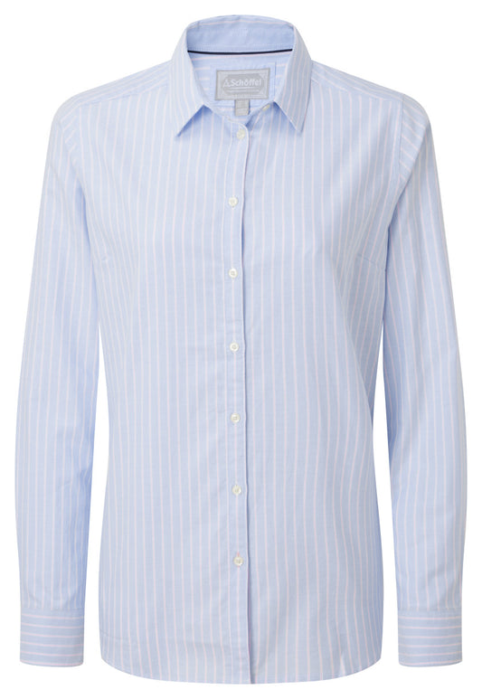 Cley Soft Oxford Shirt Pale Blue Stripe