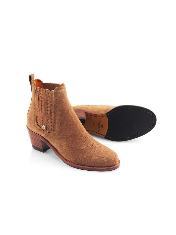 The Rockingham Ankle Boot, Women’s Heeled Ankle Boot - Tan Suede