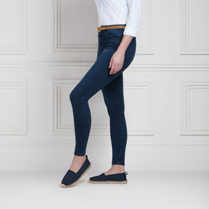 Fairfax & Favor Monaco Flat Navy Espadrilles