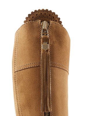 The Regina Women's Tall High-Heeled Boot - Tan Suede