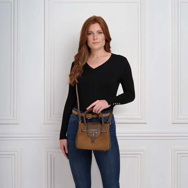 The Windsor Women's Mini Handbag - Tan Suede
