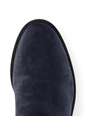 The Regina Women's Tall Boot - Navy Blue Suede, Narrow Calf