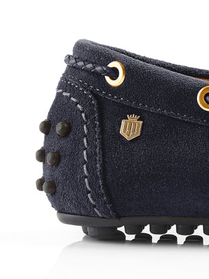 The Henley Women's Driving Shoe - Navy Blue Suede
