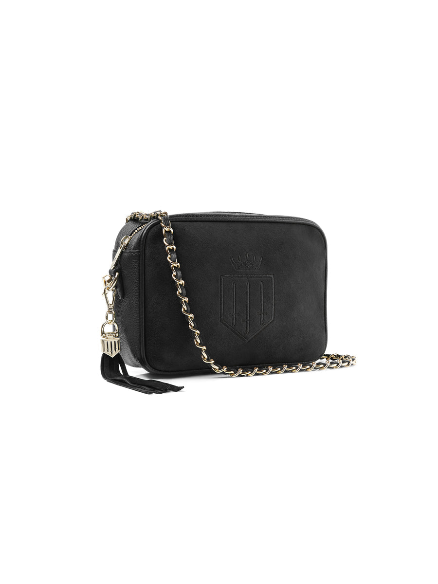 The Finsbury Women's Crossbody Bag - Black Suede