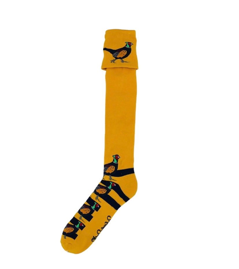 Mustard & Navy Shooting Socks