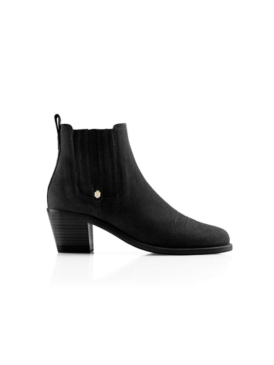 The Rockingham Ankle Boot Black Suede