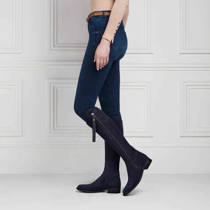 The Regina, Women’s Tall Boot - Navy Suede Regular Fit
