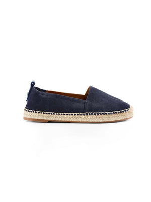 Fairfax & Favor Monaco Flat Navy Espadrilles