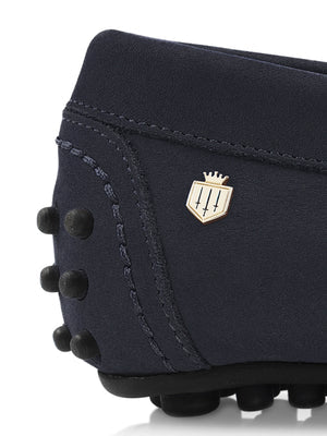 The Hemsby Women's Driving Shoe - Navy Suede