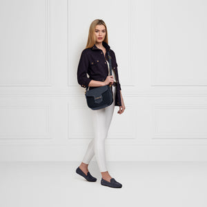 The Hemsby Women's Driving Shoe - Navy Suede